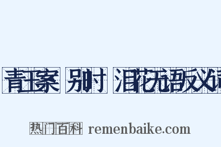 青玉案·别时抆泪花无语反义词是什么意思的图片